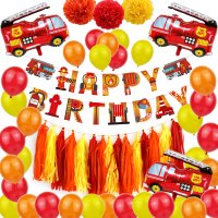 PS102 - Fire truck Themed Birthday party Decorations